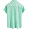 imageVATPAVE Mens Summer Striped Shirts Button Down Short Sleeve Vintage Beach Hawaiian Shirts with PocketPure Lightgreen