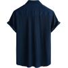 imageVATPAVE Mens Summer Striped Shirts Button Down Short Sleeve Vintage Beach Hawaiian Shirts with PocketPure Navy