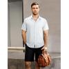 imageVATPAVE Mens Summer Striped Shirts Button Down Short Sleeve Vintage Beach Hawaiian Shirts with PocketPure White