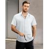 imageVATPAVE Mens Summer Striped Shirts Button Down Short Sleeve Vintage Beach Hawaiian Shirts with PocketPure White