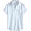 imageVATPAVE Mens Summer Striped Shirts Button Down Short Sleeve Vintage Beach Hawaiian Shirts with PocketPure White
