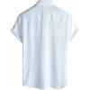 imageVATPAVE Mens Summer Striped Shirts Button Down Short Sleeve Vintage Beach Hawaiian Shirts with PocketPure White