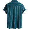 imageVATPAVE Mens Summer Striped Shirts Button Down Short Sleeve Vintage Beach Hawaiian Shirts with PocketRoyal Blue