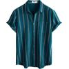 imageVATPAVE Mens Summer Striped Shirts Button Down Short Sleeve Vintage Beach Hawaiian Shirts with PocketRoyal Blue
