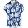 imageVATPAVE Mens Summer Striped Shirts Button Down Short Sleeve Vintage Beach Hawaiian Shirts with PocketRoyalblue White