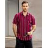 imageVATPAVE Mens Summer Striped Shirts Button Down Short Sleeve Vintage Beach Hawaiian Shirts with PocketWinered
