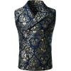 imageVATPAVE Mens Victorian Double Breasted Vest Gothic Steampunk WaistcoatSv16navy