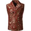 imageVATPAVE Mens Victorian Double Breasted Vest Gothic Steampunk WaistcoatSv16winered