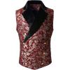 imageVATPAVE Mens Victorian Double Breasted Vest Gothic Steampunk WaistcoatSv18winered