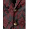 imageVATPAVE Mens Victorian Suit Vest Steampunk Gothic WaistcoatBlack Red