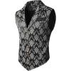 imageVATPAVE Mens Victorian Suit Vest Steampunk Gothic WaistcoatBlack Whit