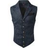 imageVATPAVE Mens Victorian Suit Vest Steampunk Gothic WaistcoatNavy