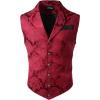 imageVATPAVE Mens Victorian Suit Vest Steampunk Gothic WaistcoatWinered