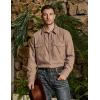 imageVATPAVE Mens Western Cowboy Shirts Button Up Shirts Long Sleeve Work Shirts for Men with Two PocketsCoffee