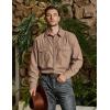 imageVATPAVE Mens Western Cowboy Shirts Button Up Shirts Long Sleeve Work Shirts for Men with Two PocketsCoffee