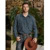 imageVATPAVE Mens Western Cowboy Shirts Button Up Shirts Long Sleeve Work Shirts for Men with Two PocketsDark Gray