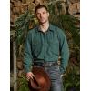 imageVATPAVE Mens Western Cowboy Shirts Button Up Shirts Long Sleeve Work Shirts for Men with Two PocketsGreen