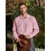 imageVATPAVE Mens Western Cowboy Shirts Button Up Shirts Long Sleeve Work Shirts for Men with Two PocketsPink