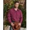 imageVATPAVE Mens Western Cowboy Shirts Button Up Shirts Long Sleeve Work Shirts for Men with Two PocketsRed