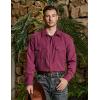 imageVATPAVE Mens Western Cowboy Shirts Button Up Shirts Long Sleeve Work Shirts for Men with Two PocketsRed