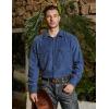 imageVATPAVE Mens Western Cowboy Shirts Button Up Shirts Long Sleeve Work Shirts for Men with Two PocketsRoyal Blue