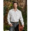 imageVATPAVE Mens Western Cowboy Shirts Button Up Shirts Long Sleeve Work Shirts for Men with Two PocketsWhite