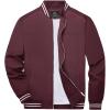 imageBoladeci Mens Bomber Jackets Lightweight Water Resistant Breathable Spring Fall Full Zip Thin Windbreaker Light JacketsWine Red