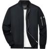 imageBoladeci Mens Bomber Jackets Lightweight Water Resistant Spring Fall Full Zip Thin Casual Windbreaker Light JacketsBlack