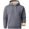 imageBoladeci Mens Sherpa Lined Hoodie Heavy Weight Cotton Winter Cold Weather Warm Fleece Thick Hooded Sweatshirts PulloverDark Grey
