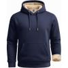 imageBoladeci Mens Sherpa Lined Hoodie Heavy Weight Cotton Winter Cold Weather Warm Fleece Thick Hooded Sweatshirts PulloverNavy