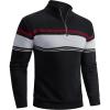 imageBoladeci Mens Sweaters Quarter Zip Pullover Premium Cotton Comfort Mock Neck Striped Fall Winter Fashion Thermal SweatersBlack Light Grey