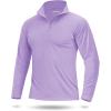 imageBoladeci Mens UPF 50 Sun Shirts 14 Zip Long Sleeve SPF UV Protection Lightweight Quick Dry Quarter Zip Golf ShirtsLight Purple