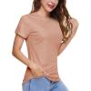 imageBoladeci Womens UPF 50 Sun Shirts UV Protection Short Sleeve Rash Guard Quick Dry Swim Hiking Tshirts Athletic Workout TopsApricot