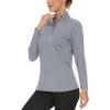 imageBoladeci Womens UPF 50 UV Protection Sun Shirts Quarter Zip Quick Dry Lightweight Long Sleeve Rash Guard Athletic Tops