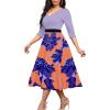 imageUOUA Women Wrap Midi Dress Casual Floral ALine Dresses 34 Sleeves VNeck Cocktail Party DressPurple