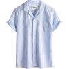 imageVATPAVE Boys Button Down Shirt Short Sleeve Casual Hawaiian Shirt Cuban Collar Summer Shirts with PocketLight Blue