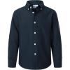 imageVATPAVE Boys Dress Shirts Long Sleeve Button Down Shirts Formal Uniform Solid Oxford ShirtNavy