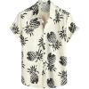 imageVATPAVE Mens 100 Cotton Hawaiian Shirts Floral Short Sleeve Button Down Shirts Summer Beach ShirtsBeige Pineapple