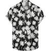 imageVATPAVE Mens 100 Cotton Hawaiian Shirts Floral Short Sleeve Button Down Shirts Summer Beach ShirtsBlack Coconut Tree