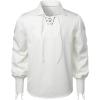 imageVATPAVE Mens Bandage Renaissance Shirts Gothic Pirate Cosplay Costume TopsCreamywhite