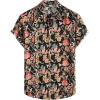 imageVATPAVE Mens Casual Short Sleeve Button Down Shirts Regular Fit Hawaiian Summer ShirtBlack Flower