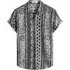 imageVATPAVE Mens Casual Short Sleeve Button Down Shirts Regular Fit Hawaiian Summer ShirtBlack Gray