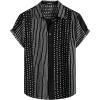 imageVATPAVE Mens Casual Short Sleeve Button Down Shirts Regular Fit Hawaiian Summer ShirtBlack Stripe