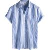 imageVATPAVE Mens Casual Striped Shirts Short Sleeve Button Down Summer Shirts Regular Fit Beach Shirts with PocketLightblue White