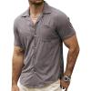 imageVATPAVE Mens Casual Summer Shirts Short Sleeve Button Down Shirts Fashion Textured Beach Hawaiian Shirts with PocketGray