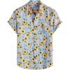 imageVATPAVE Mens Floral Hawaiian Shirt Casual Button Down Short Sleeve Aloha Beach ShirtsBlue Sunflower