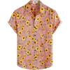 imageVATPAVE Mens Floral Hawaiian Shirt Casual Button Down Short Sleeve Aloha Beach ShirtsRed Sunflower