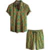 imageVATPAVE Mens Floral Hawaiian Shirts Short Sleeve Button Down Beach Shirts SuitsYellow Green