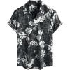 imageVATPAVE Mens Front Pocket Hawaiian Shirts Casual Floral Shirts Short Sleeve Button Down Beach Tropical ShirtsBlack White
