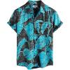 imageVATPAVE Mens Front Pocket Hawaiian Shirts Casual Floral Shirts Short Sleeve Button Down Beach Tropical ShirtsBlue Black